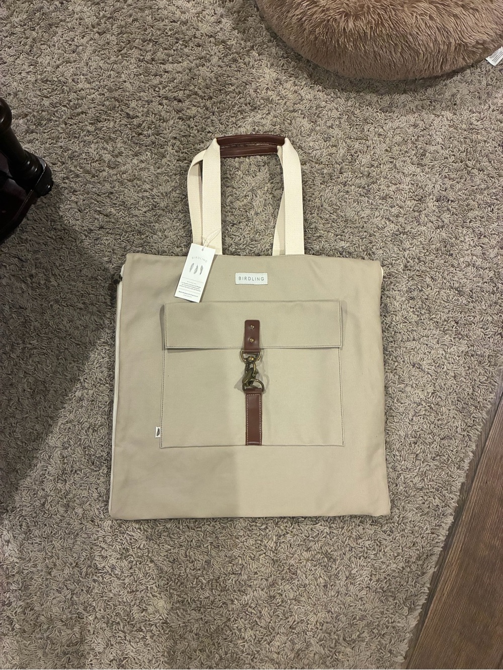 Beige garment bag